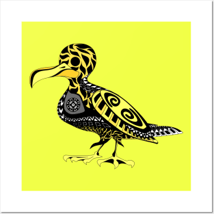 gold seagull mayan pattern ecopop Posters and Art